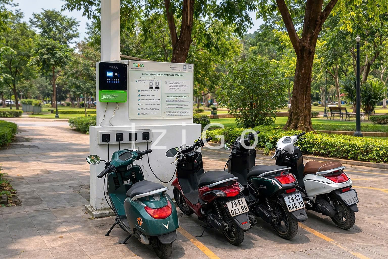 Trạm sạc xe máy điện ngoài trời